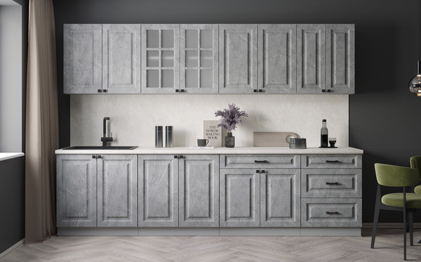 Изображение товара Кухонный гарнитур Интерлиния Мила Деко 3.0Б (керамика/керамика/опал светлый)