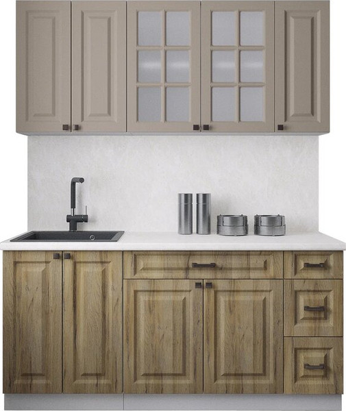 Изображение товара Кухонный гарнитур Интерлиния Мила Деко 1.7А (луна/дуб вотан/опал светлый)