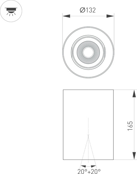Изображение товара Точечный светильник Arlight SP-FOCUS-R132-24W Day4000 WH 36deg / 054856