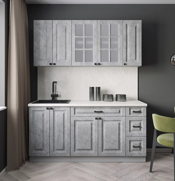 Изображение товара Кухонный гарнитур Интерлиния Мила Деко 1.7А (керамика/керамика/опал светлый)