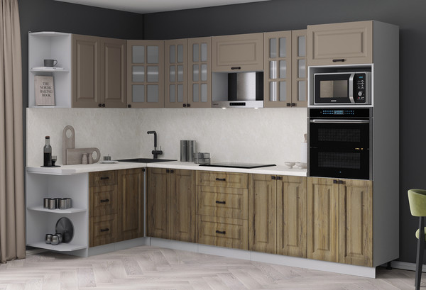 Изображение товара Кухонный гарнитур Интерлиния Мила Деко 1.68x3.0 LV (дуб вотан/луна/опал светлый)