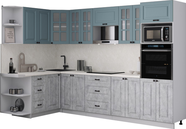 Изображение товара Кухонный гарнитур Интерлиния Мила Деко 1.68x3.0 LV (керамика/океан/опал светлый)