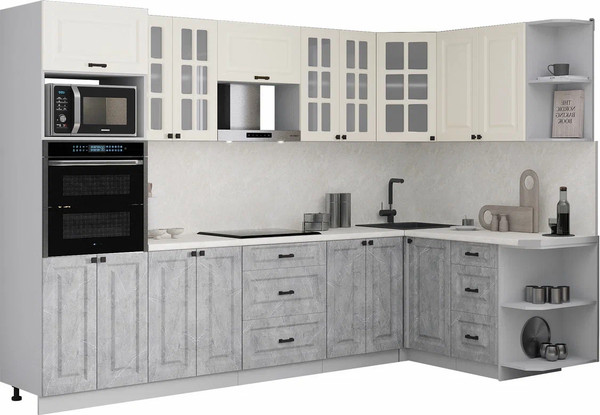 Изображение товара Кухонный гарнитур Интерлиния Мила Деко 1.68x3.0 PR (керамика/белый/опал светлый)