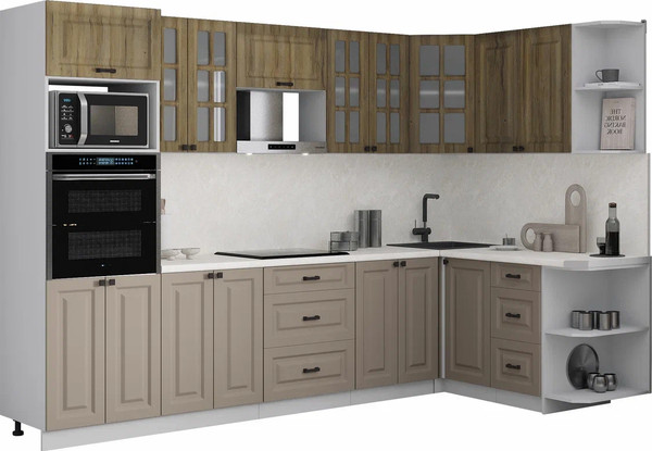 Изображение товара Кухонный гарнитур Интерлиния Мила Деко 1.68x3.0 PR (луна/дуб вотан/опал светлый)