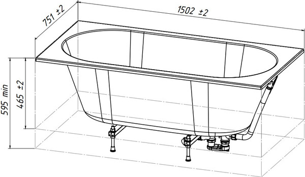 Изображение товара Ванна из искусственного мрамора Belux Борнео 150x75 (18, белый матовый)