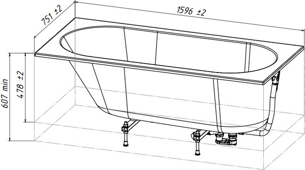 Изображение товара Ванна из искусственного мрамора Belux Борнео 160x75 (18, белый матовый)