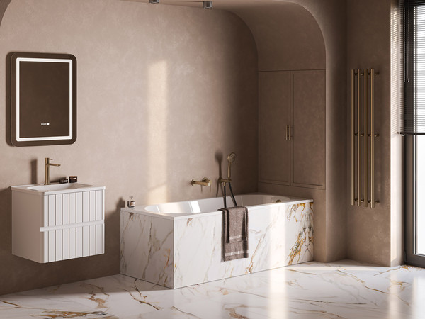 Изображение товара Ванна из искусственного мрамора Belux Борнео 160x70 (18, белый матовый)