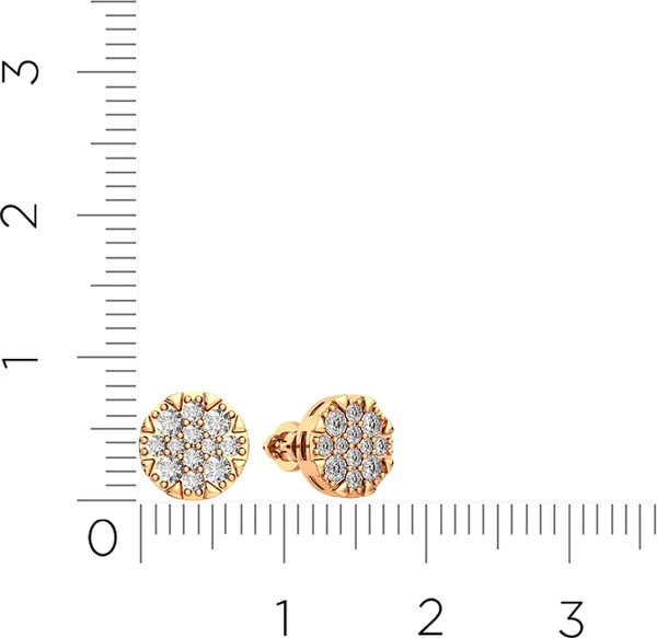 Изображение товара Комплект ювелирных украшений из розового золота ZORKA Серьги 310644.14K.R, подвеска 440369.14K.R, кольцо 280010.9K.R (р.18)