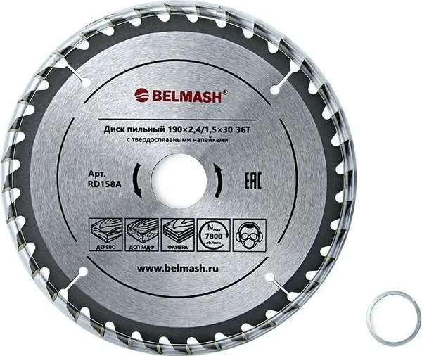 Изображение товара Пильный диск БЕЛМАШ 190x2.4/1.5x30 36Т / RD158A
