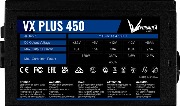 Изображение товара Блок питания для компьютера Formula VX Plus 450