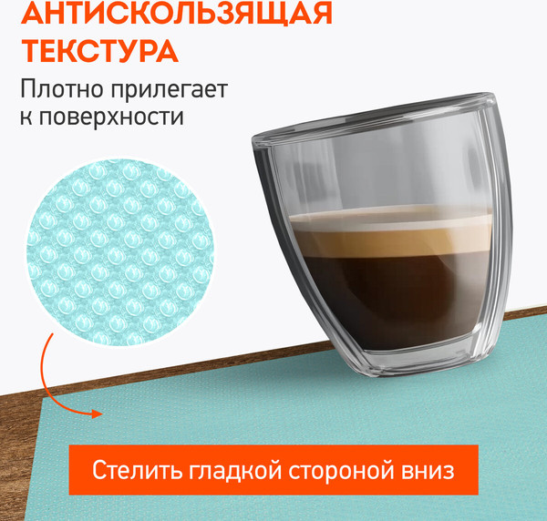 Изображение товара Набор ковриков для кухонного ящика Daswerk Универсальные / 609606 (6шт, бирюзовый)