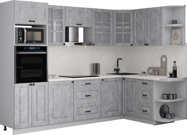 Изображение товара Кухонный гарнитур Интерлиния Мила Деко 1.68x2.8 PR (керамика/керамика/опал светлый)