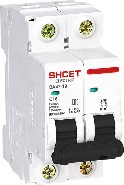 Изображение товара Выключатель автоматический SHCET ВА 47-19 2Р 63А С / S0000104