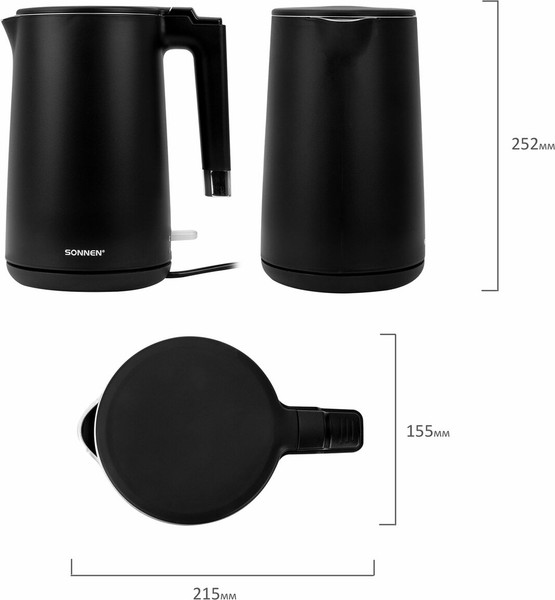 Изображение товара Электрочайник Sonnen KT-8719B / 454692 (черный)
