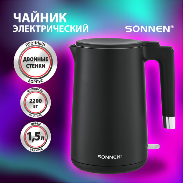 Изображение товара Электрочайник Sonnen KT-8719B / 454692 (черный)