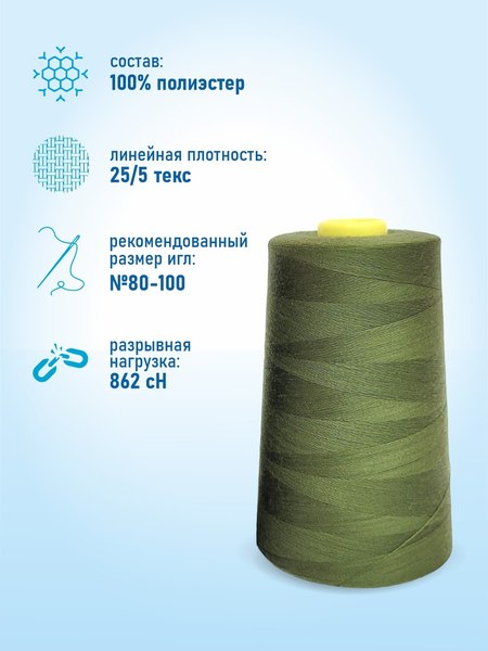 Изображение товара Набор швейных ниток Sentex 100% полиэстер 50/2 5000 ярдов 1277 (4шт)