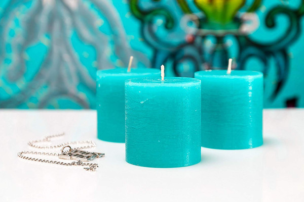 Изображение товара Набор свечей Мелт 75мм (3шт, бирюзовый)