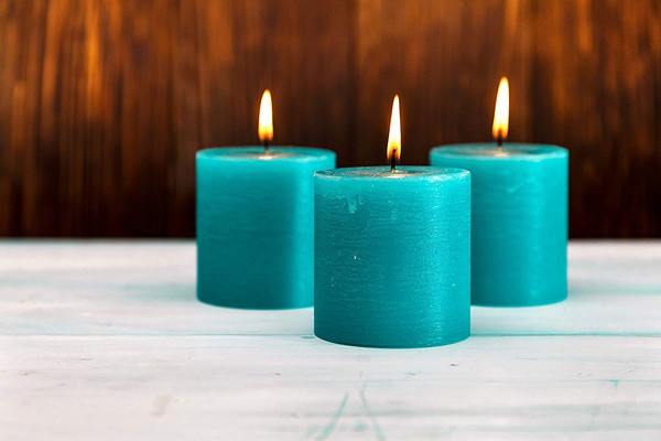 Изображение товара Набор свечей Мелт 75мм (3шт, бирюзовый)