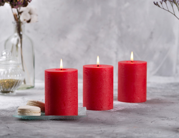 Изображение товара Набор свечей Мелт 75мм (3шт, красный)