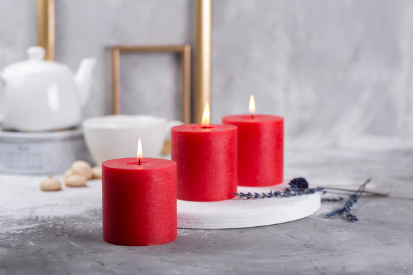 Изображение товара Набор свечей Мелт 75мм (3шт, красный)