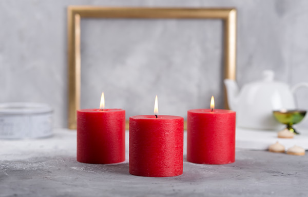 Изображение товара Набор свечей Мелт 75мм (3шт, красный)