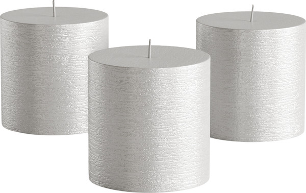 Изображение товара Набор свечей Мелт 75мм (3шт, серебряный)