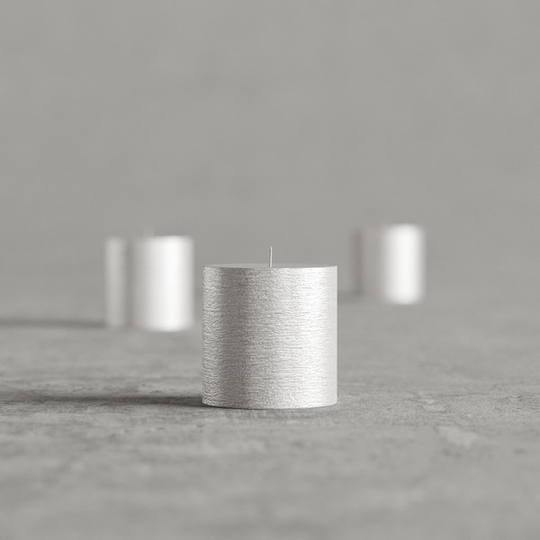 Изображение товара Набор свечей Мелт 75мм (3шт, серебряный)