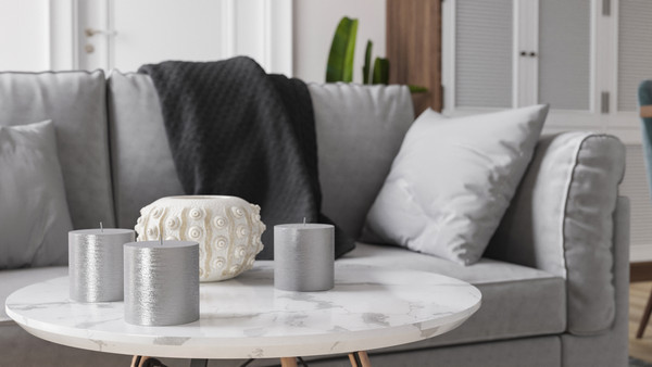 Изображение товара Набор свечей Мелт 75мм (3шт, серебряный)