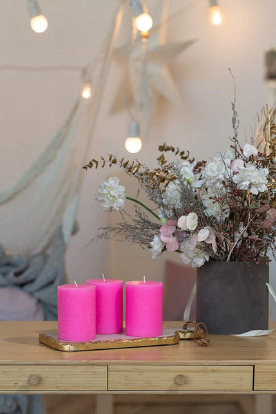 Изображение товара Набор свечей Мелт 100мм (3шт, розовый)