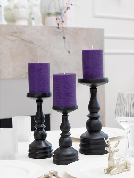 Изображение товара Набор свечей Мелт 100мм (3шт, темно-фиолетовый)