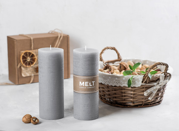 Изображение товара Набор свечей Мелт 200мм (2шт, серый)