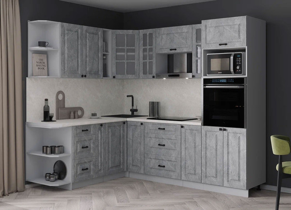 Изображение товара Кухонный гарнитур Интерлиния Мила Деко 1.88x2.4 LV (керамика/керамика/опал светлый)