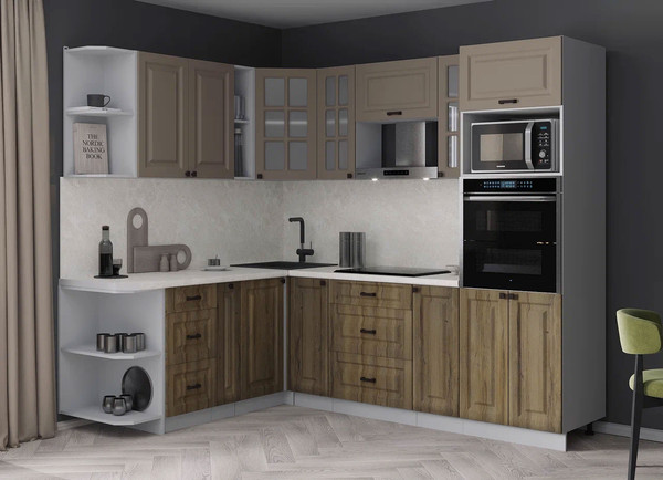 Изображение товара Кухонный гарнитур Интерлиния Мила Деко 1.88x2.4 LV (дуб вотан/луна/опал светлый)