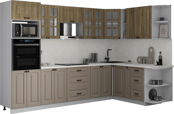 Изображение товара Кухонный гарнитур Интерлиния Мила Деко 1.88x3.0 PR (луна/дуб вотан/опал светлый)