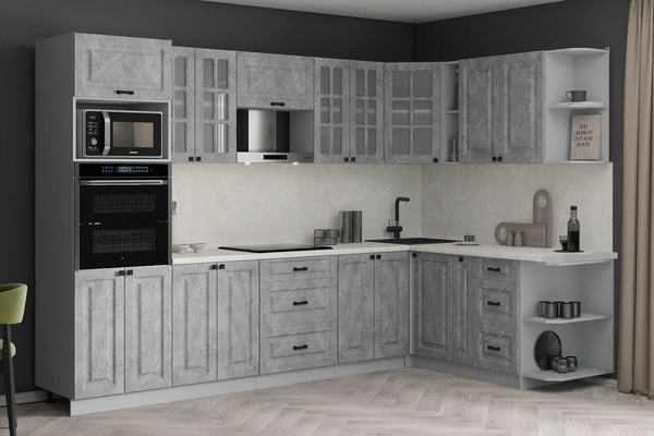 Изображение товара Кухонный гарнитур Интерлиния Мила Деко 1.88x3.0 PR (керамика/керамика/опал светлый)