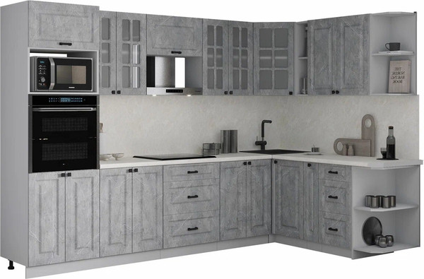 Изображение товара Кухонный гарнитур Интерлиния Мила Деко 1.88x3.0 PR (керамика/керамика/опал светлый)