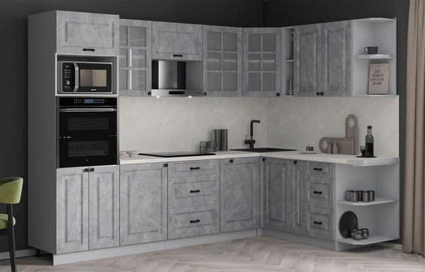 Изображение товара Кухонный гарнитур Интерлиния Мила Деко 1.88x2.8 PR (керамика/керамика/опал светлый)