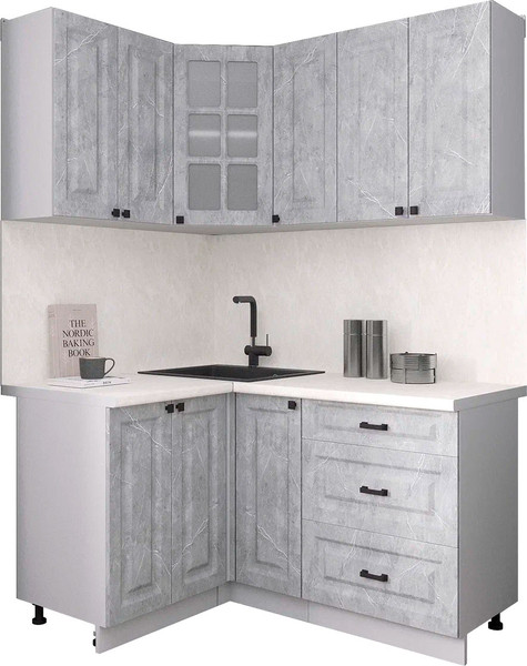 Изображение товара Кухонный гарнитур Интерлиния Мила Деко 1.2x1.5 (керамика/керамика/опал светлый)