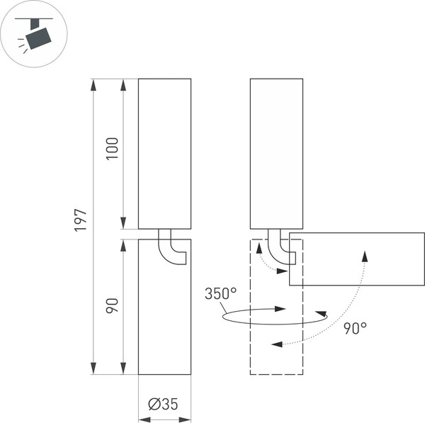 Изображение товара Точечный светильник Arlight SP-NUANCE-SURFACE-FLAP-R35-7W Warm3000 WH 36deg / 049914
