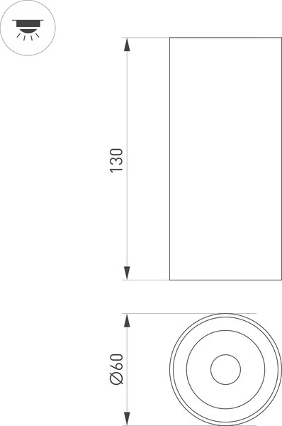 Изображение товара Точечный светильник Arlight SP-GABI-SURFACE-R60-12W Warm3000 BK 36deg / 050720