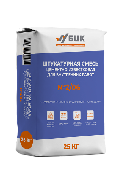 Изображение товара Штукатурка выравнивающая БЦК РСС В М25 К1 St-4 2/06 (25кг)