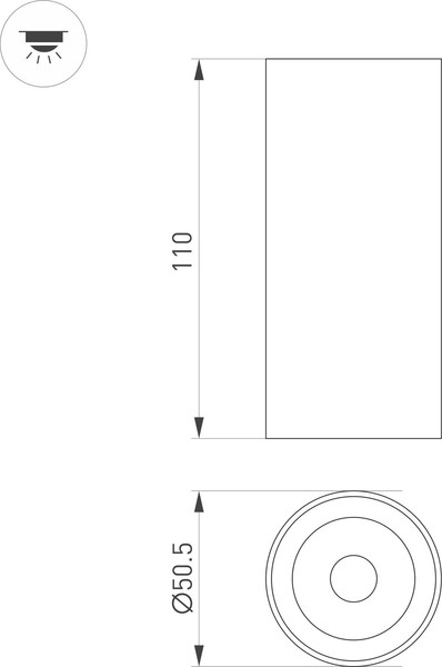 Изображение товара Точечный светильник Arlight SP-GABI-SURFACE-R50-9W Day4000 BK 60deg / 052336