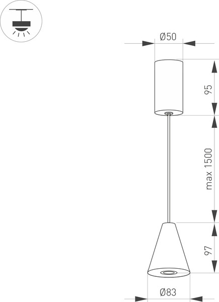 Изображение товара Потолочный светильник Arlight SP-ELEMENTA-CONE-R83-9W Day4000 WH 39deg / 032773