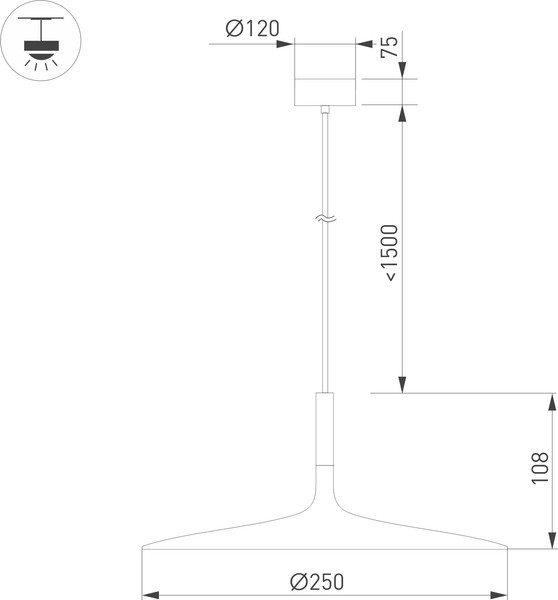Изображение товара Потолочный светильник Arlight SP-FIORE-R250-8W Day4000 WH 120deg / 035931