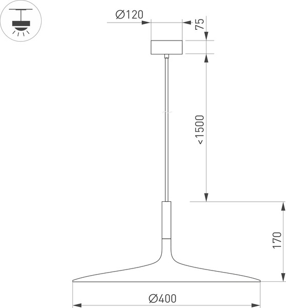 Изображение товара Потолочный светильник Arlight SP-FIORE-R400-13W Day4000 WH 120deg / 035999