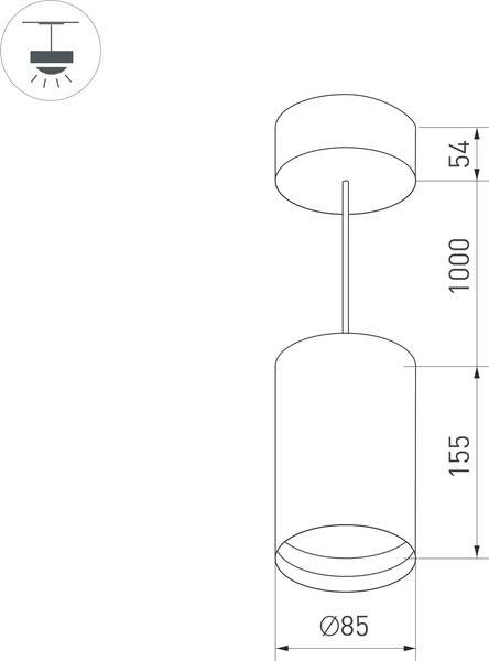 Изображение товара Потолочный светильник Arlight SP-POLO-HANG-R85-15W White5000 WH-WH 40deg / 027426