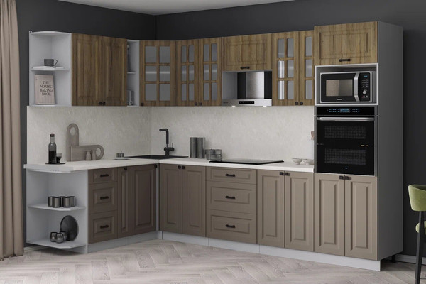 Изображение товара Кухонный гарнитур Интерлиния Мила Деко 1.88x3.0 LV (луна/дуб вотан/опал светлый)