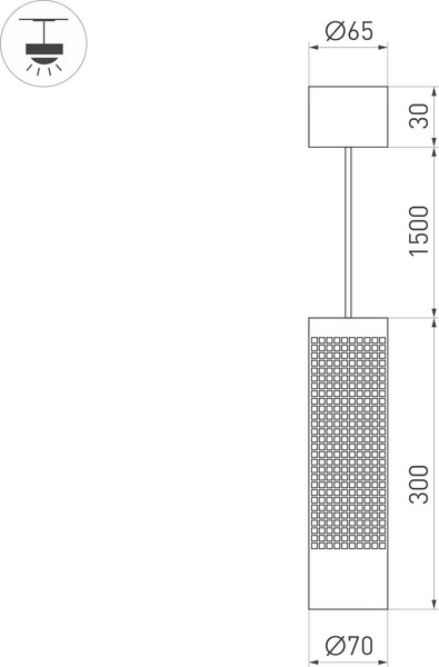 Изображение товара Потолочный светильник Arlight SP-SPICY-HANG-R70-13W Warm3000 WH 50deg / 033682