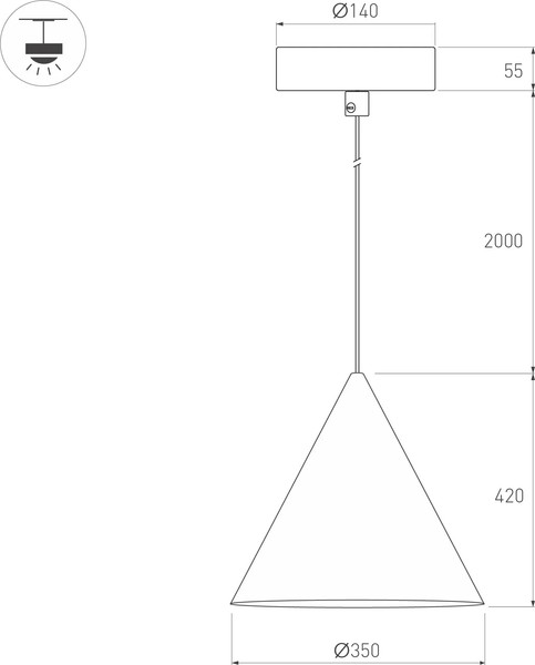 Изображение товара Потолочный светильник Arlight SP-MAKOTO-R350-14W Warm3000 WH 36deg / 054412