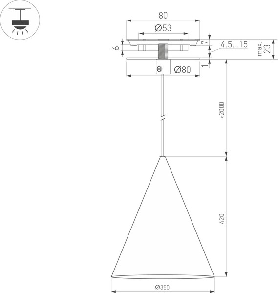Изображение товара Потолочный светильник Arlight SP-MAKOTO-R350-14W Warm3000 WH 36deg / 054412